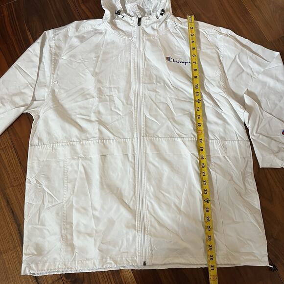 Champion Men's Hooded Windbreaker Jacket White Size 2XL - Picture 7 of 11